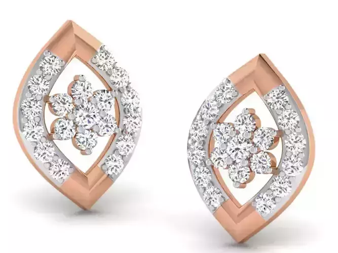 Women studs earrings 3dm render detail