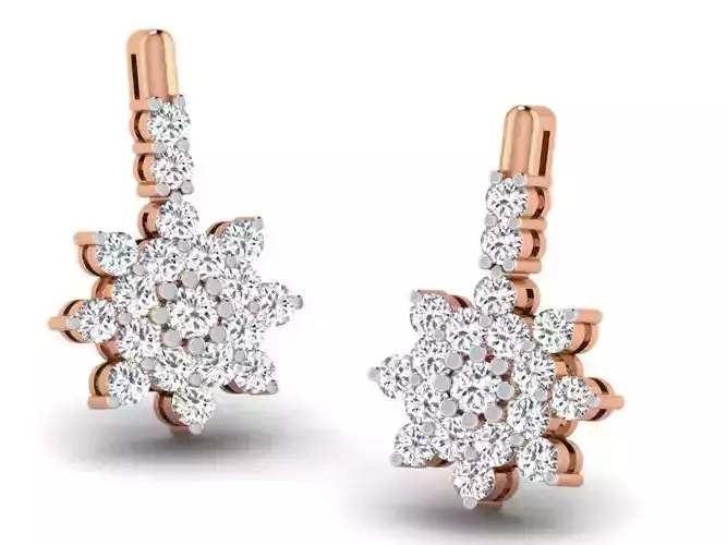 Women studs earrings 3dm render detail