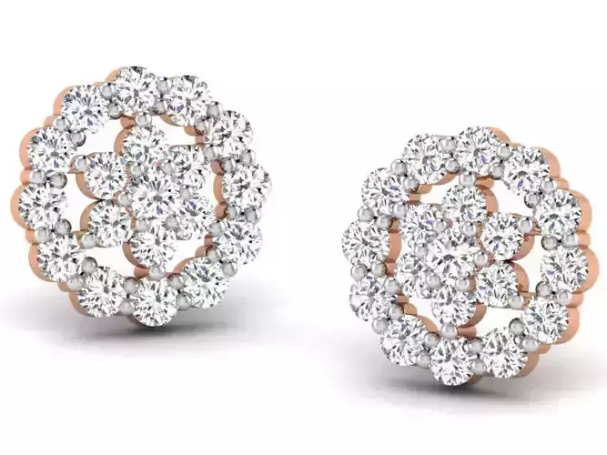 Women studs earrings 3dm render detail