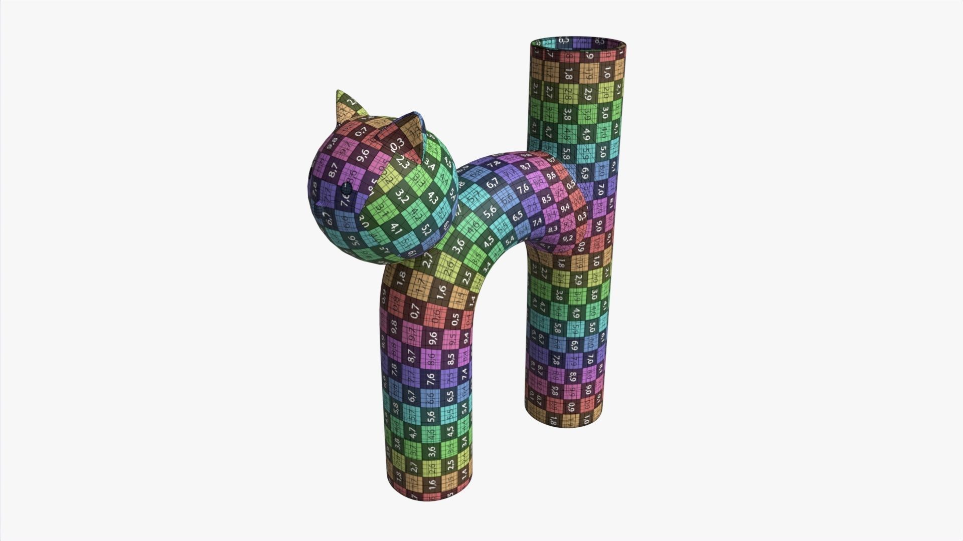 Ceramic Cat Vase 3D model_7