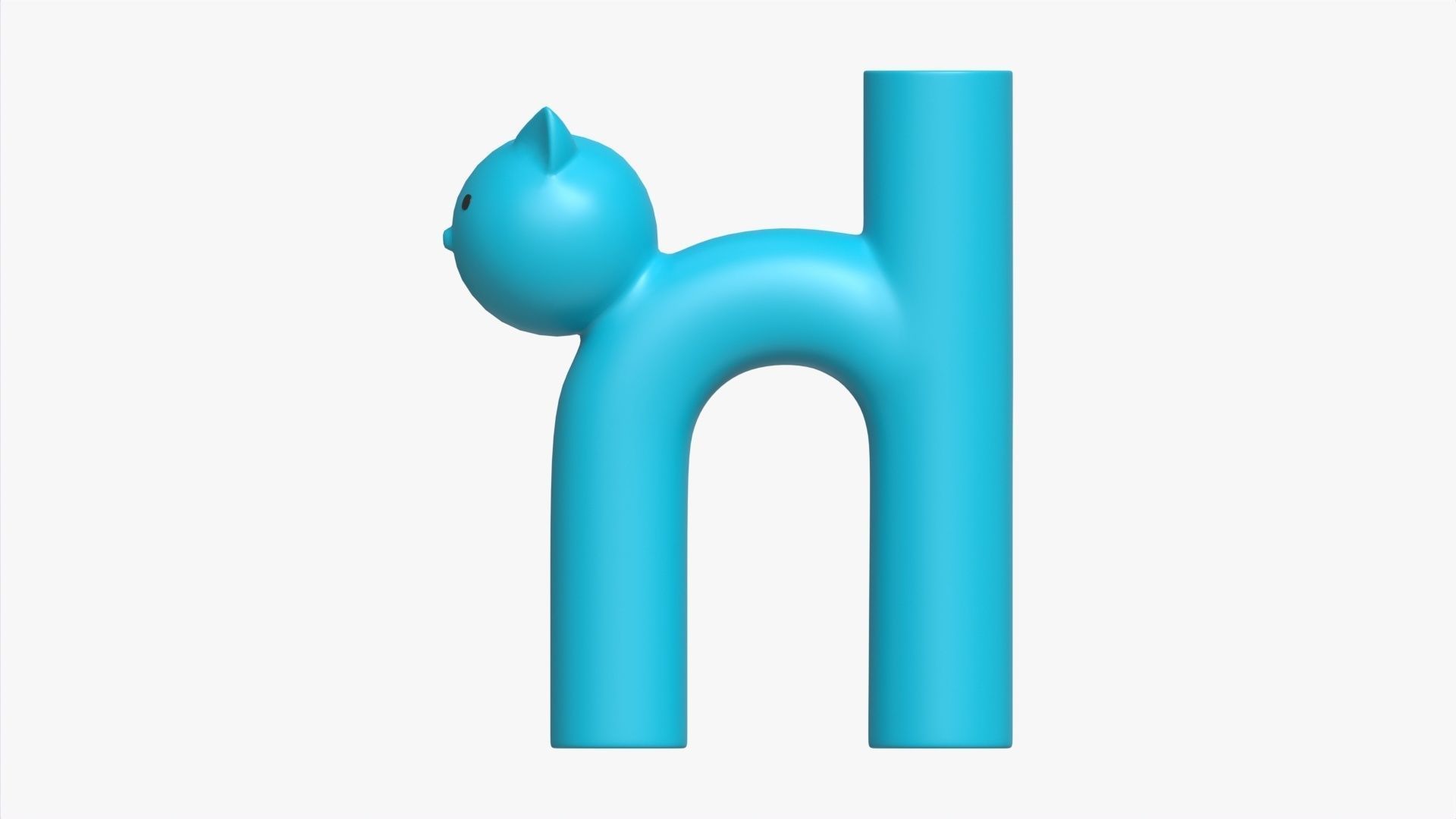 Ceramic Cat Vase 3D model_4