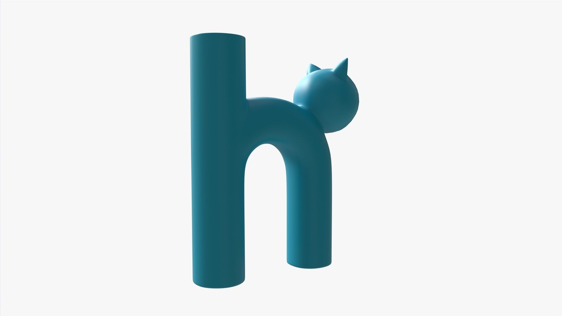 Ceramic Cat Vase 3D model_2