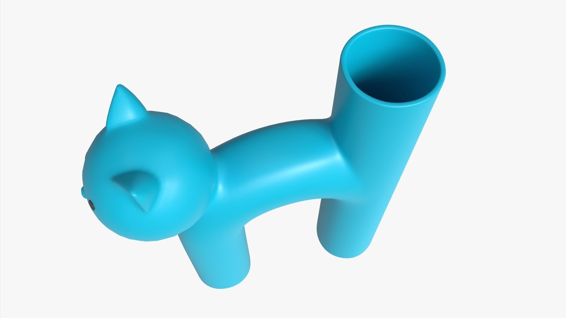 Ceramic Cat Vase 3D model_1