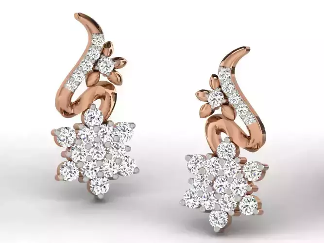 Women studs earrings 3dm render detail