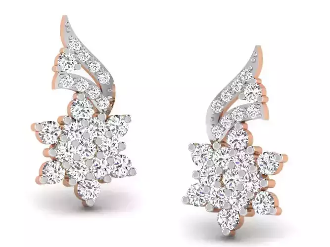 Women studs earrings 3dm render detail