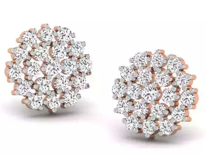 Women studs earrings 3dm render detail