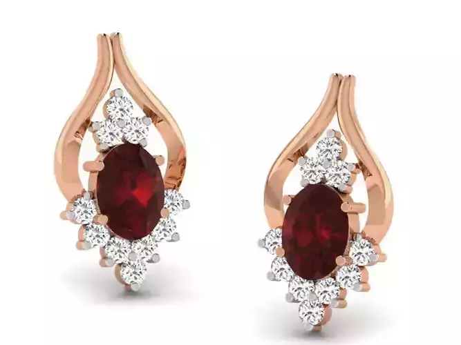 Women studs earrings 3dm render detail