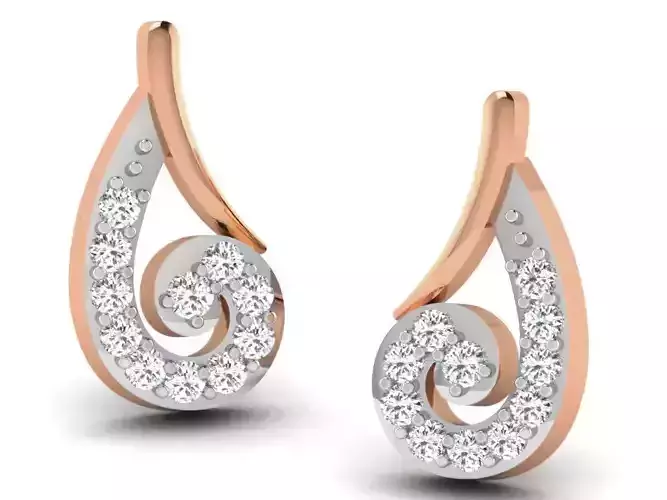 Women studs earrings 3dm render detail