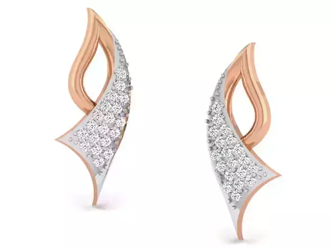 Women studs earrings 3dm render detail