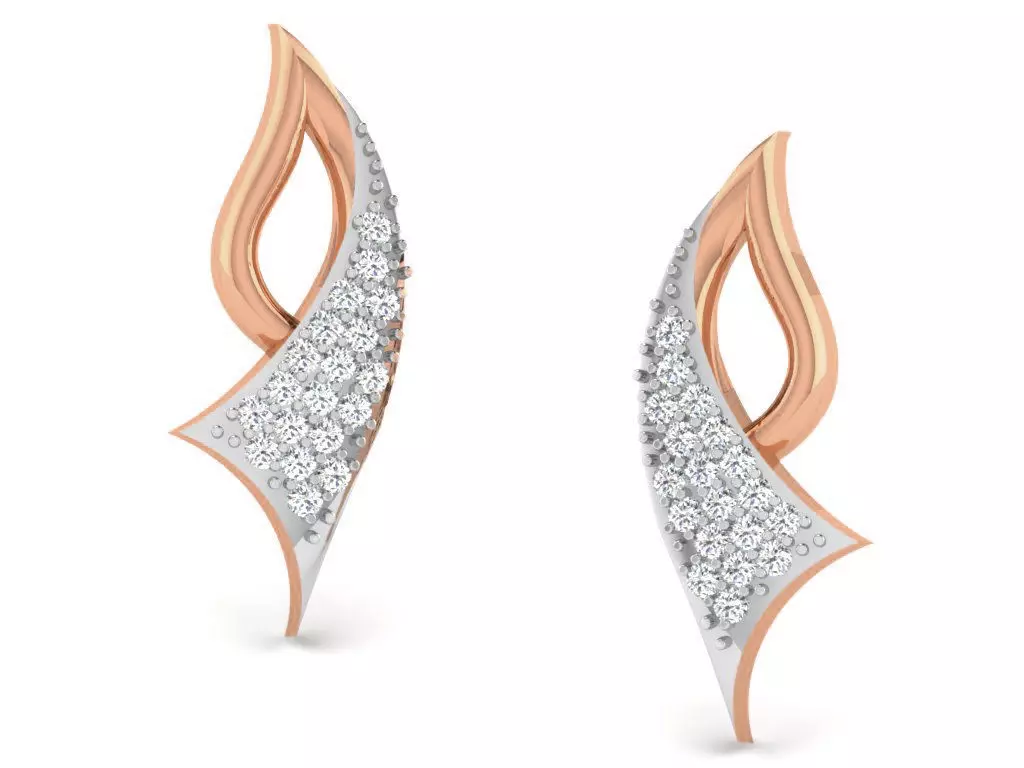 Women studs earrings 3dm render detail 3D print model_0