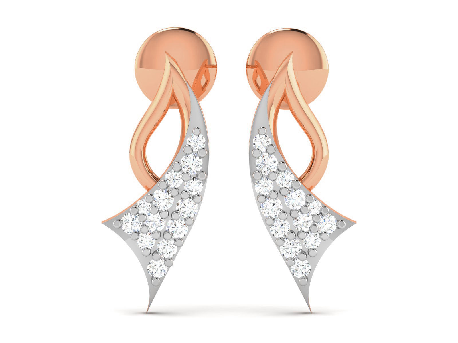 Women studs earrings 3dm render detail 3D print model_2