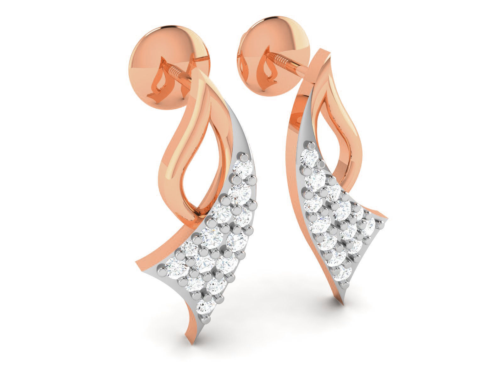 Women studs earrings 3dm render detail 3D print model_1