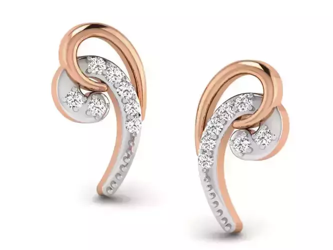 Women studs earrings 3dm render detail