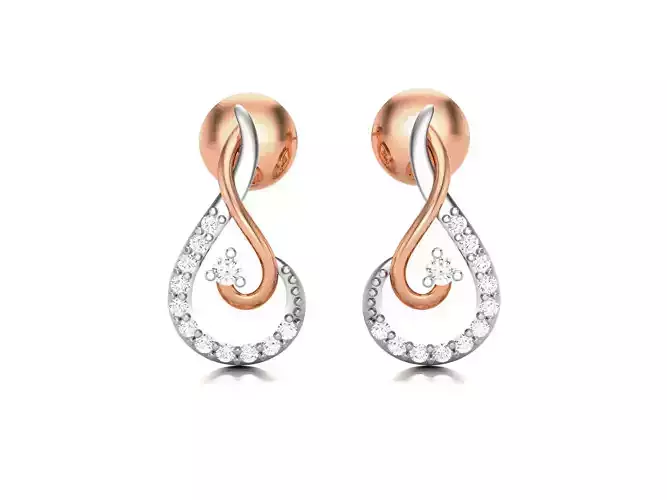 Women studs earrings 3dm render detail