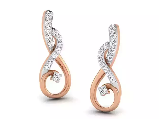 Women studs earrings 3dm render detail