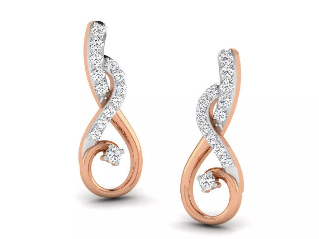 Women studs earrings 3dm render detail 3D print model_0