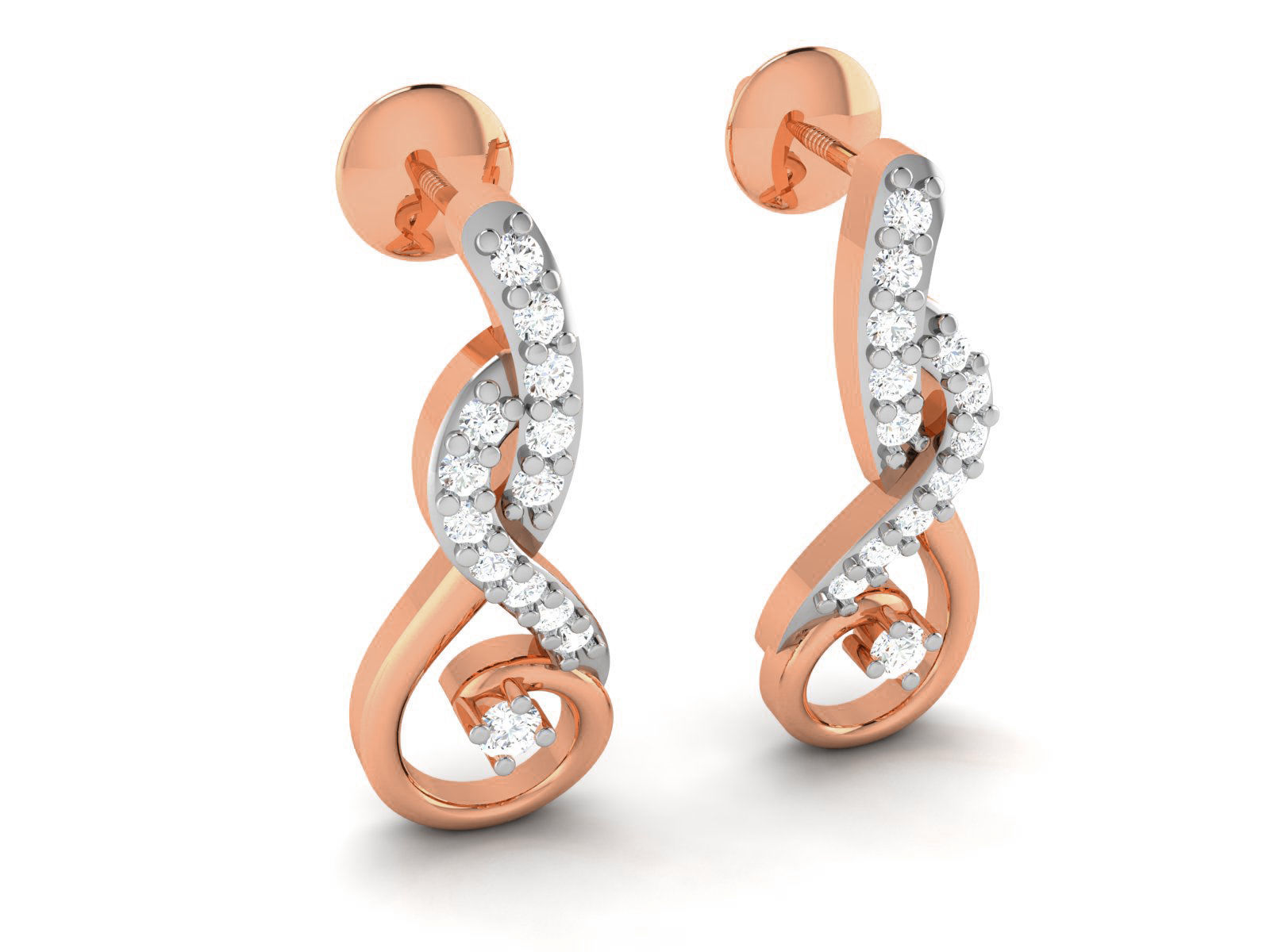 Women studs earrings 3dm render detail 3D print model_1