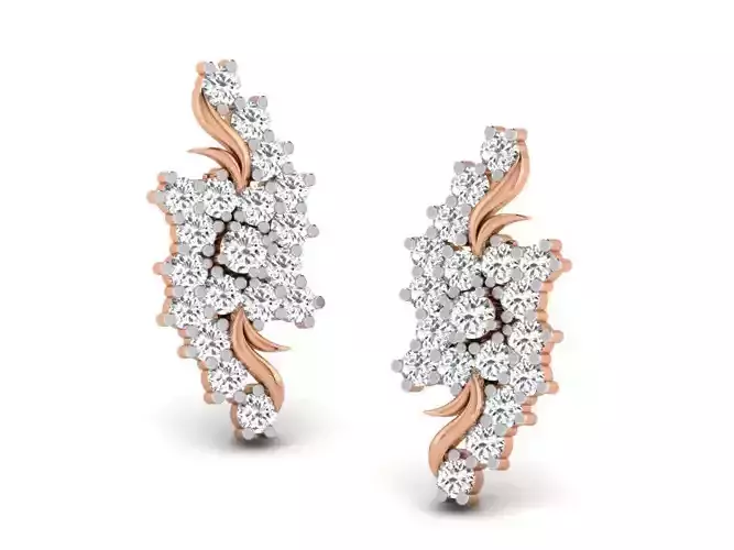 Women studs earrings 3dm render detail