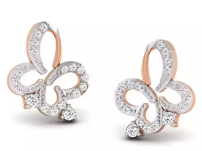 Women butterfly earrings 3dm render detail 3D print model Women butterfly earrings 3dm render detail 3D print model