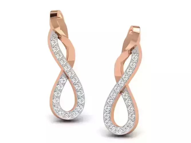 Women studs earrings 3dm render detail