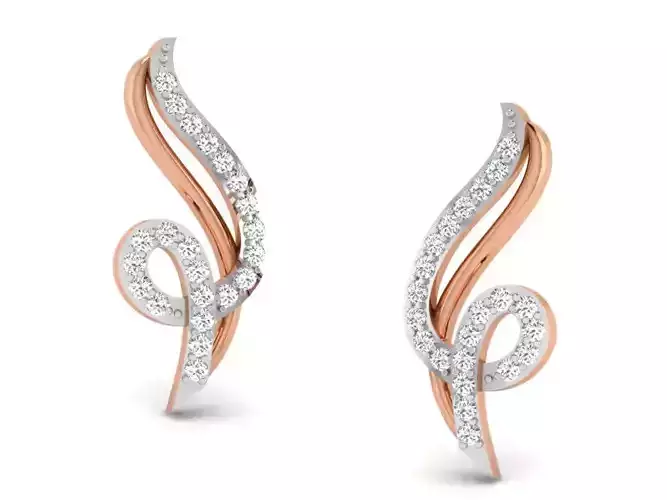 Women studs earrings 3dm render detail