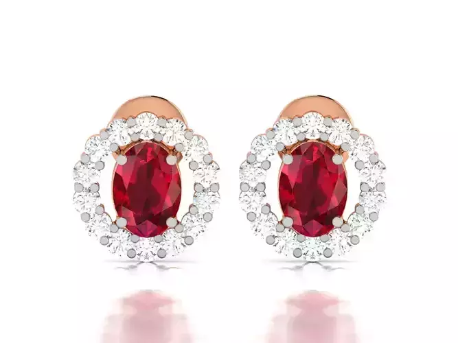 Women studs earrings 3dm render detail