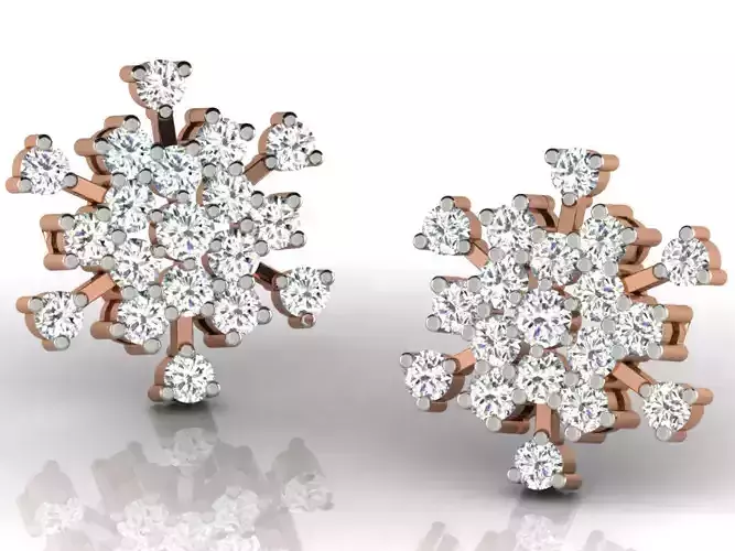 Women studs earrings 3dm render detail