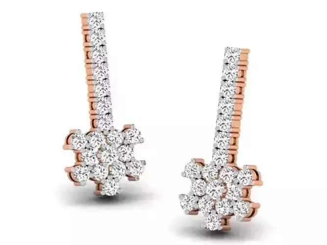 Women studs earrings 3dm render detail