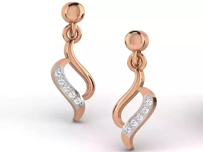 Women studs earrings 3dm render detail