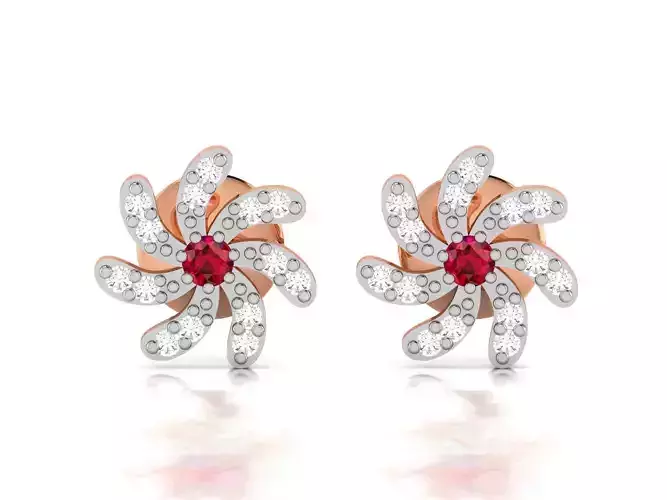 Women studs earrings 3dm render detail