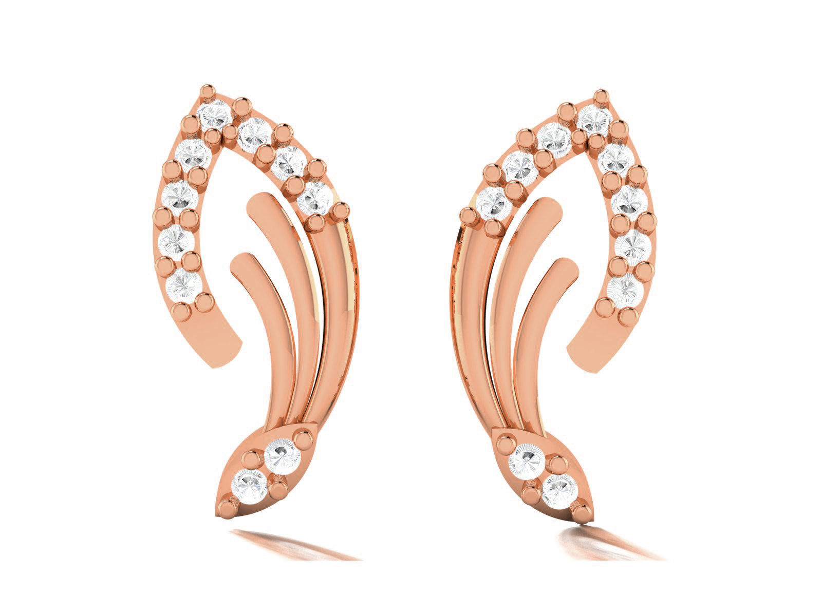 Women studs earrings 3dm render detail 3D print model_1