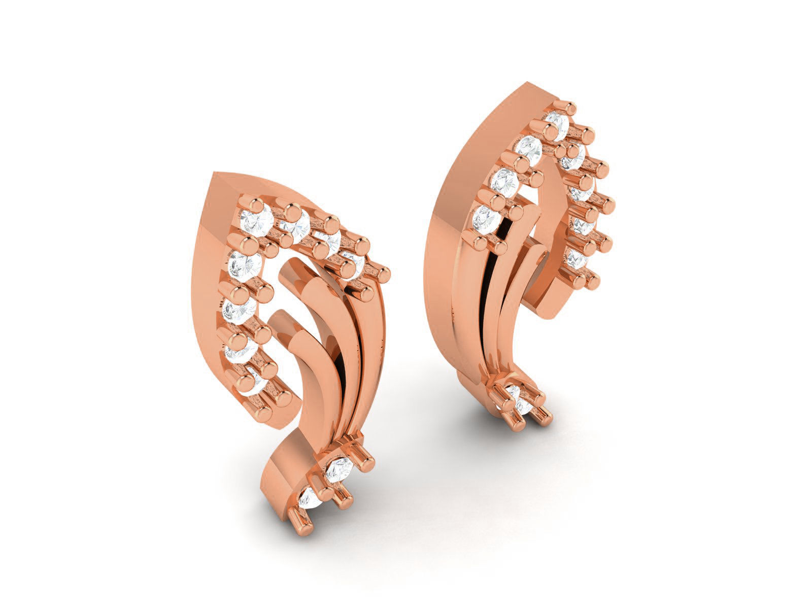 Women studs earrings 3dm render detail 3D print model_2