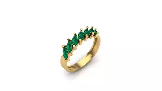 Meia alianca cravejada 