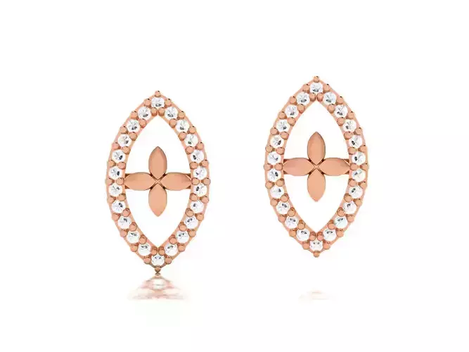 Women studs earrings 3dm render detail