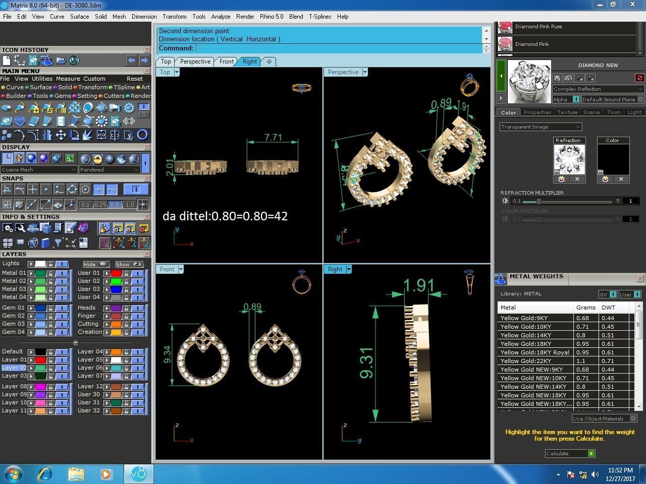 Women studs earrings 3dm render detail 3D print model_3
