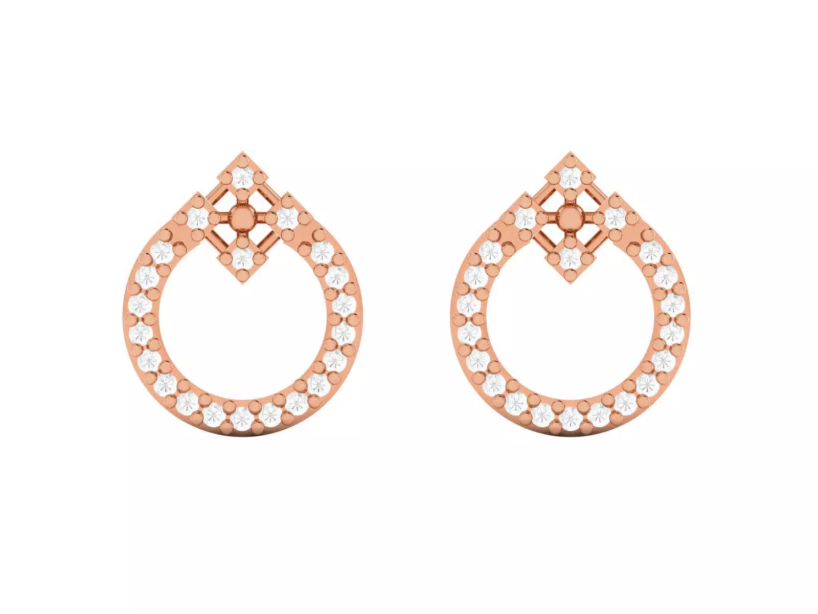 Women studs earrings 3dm render detail 3D print model_0