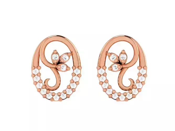 Women studs earrings 3dm render detail