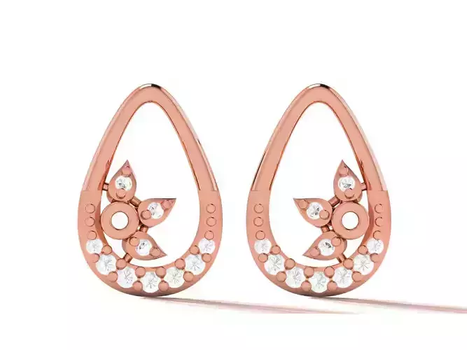 Women studs earrings 3dm render detail