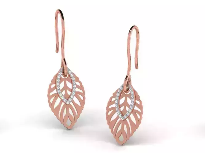 Women drop earrings 3dm render detail
