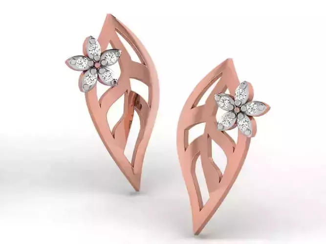 Women studs earrings 3dm render detail