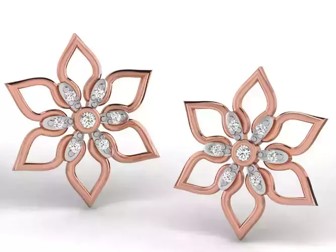 Women studs earrings 3dm render detail