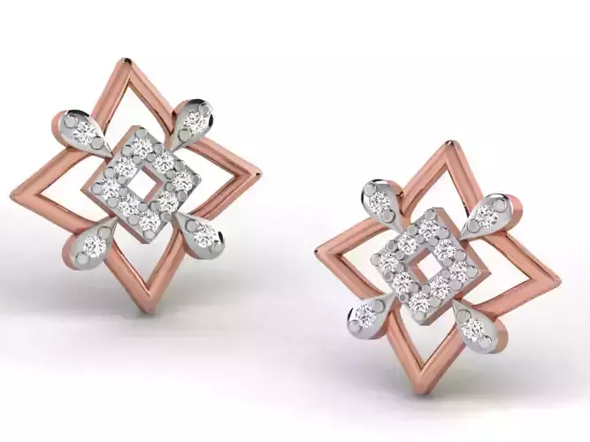 Women studs earrings 3dm render detail