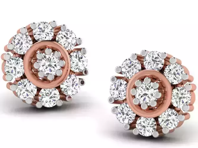 Women studs earrings 3dm render detail