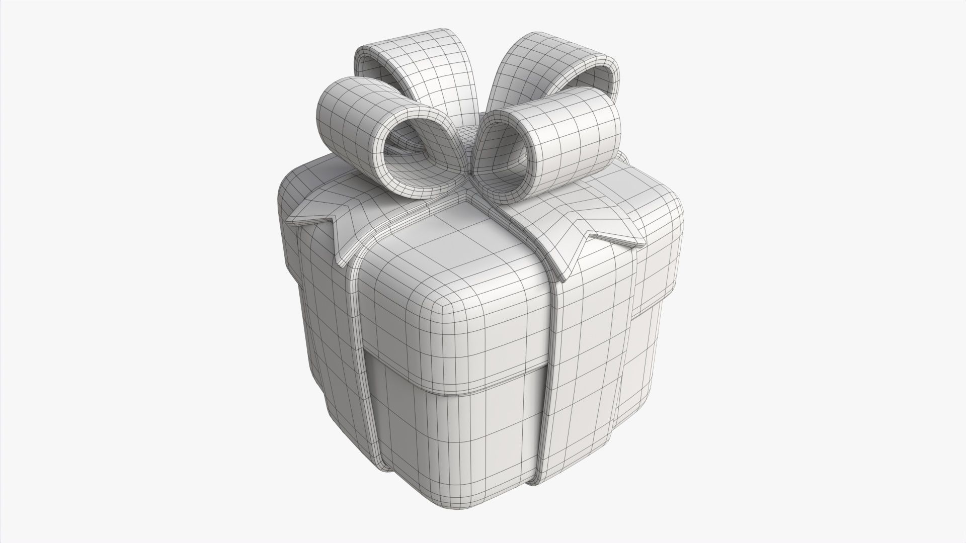 Gift Box with Ribbon Stylized 3D model_5