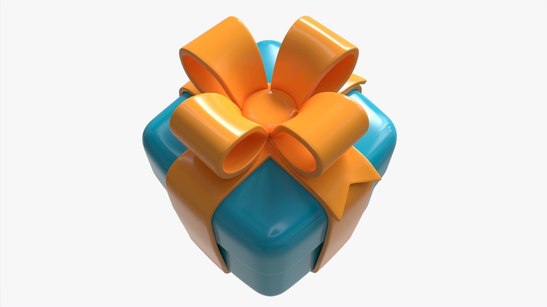 Gift Box with Ribbon Stylized 3D model_1