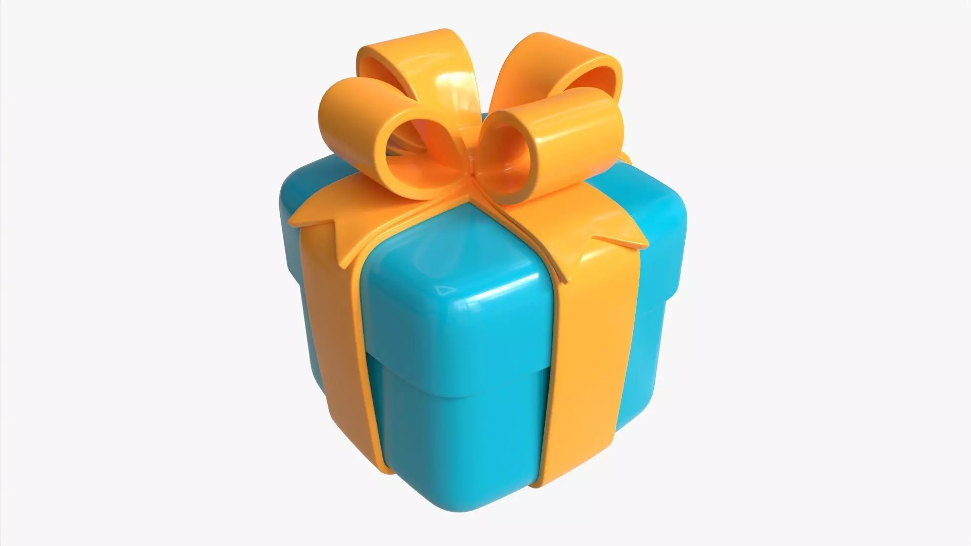 Gift Box with Ribbon Stylized 3D model_0