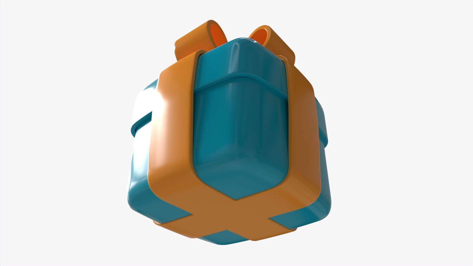 Gift Box with Ribbon Stylized 3D model_2