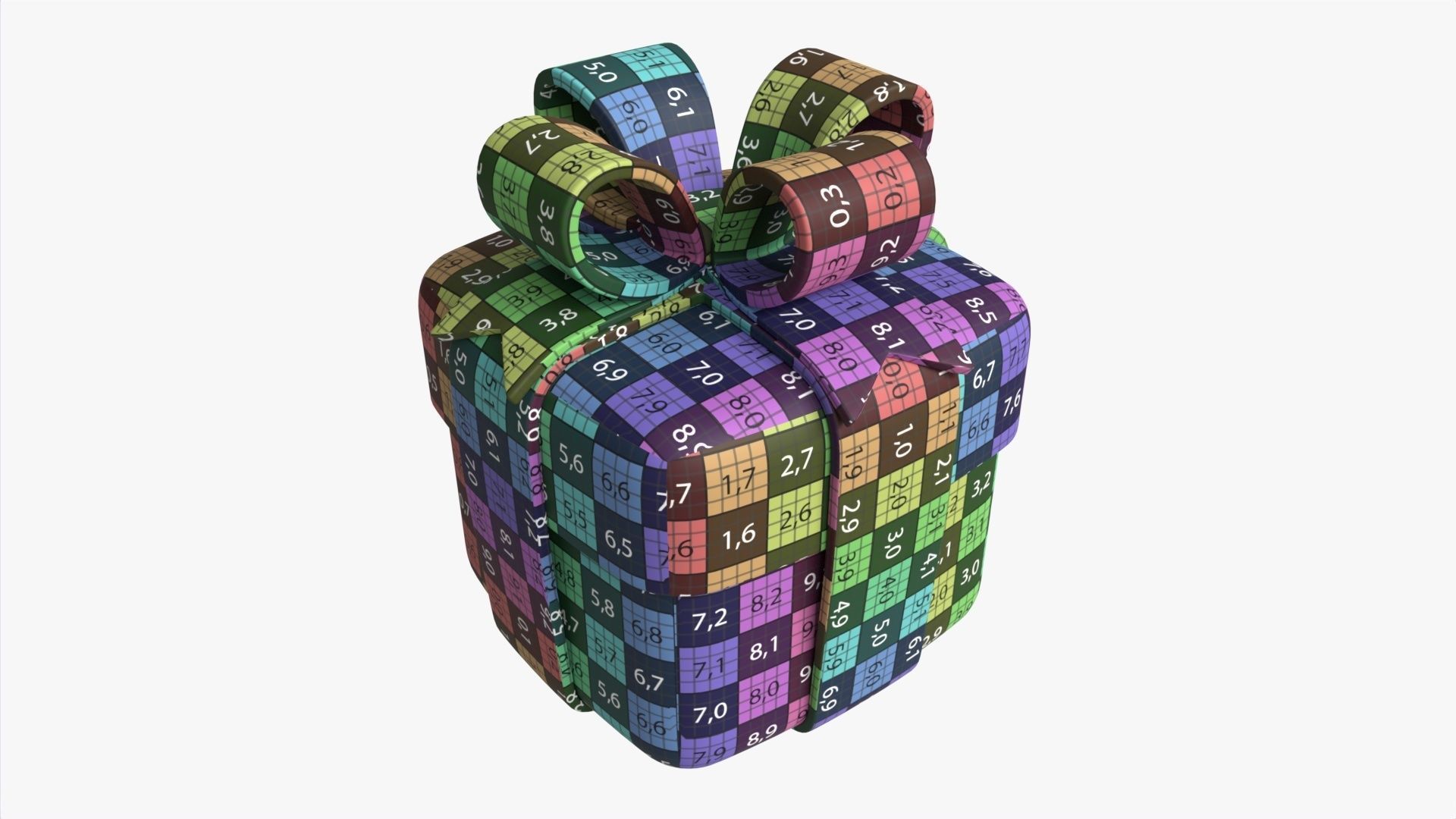 Gift Box with Ribbon Stylized 3D model_6