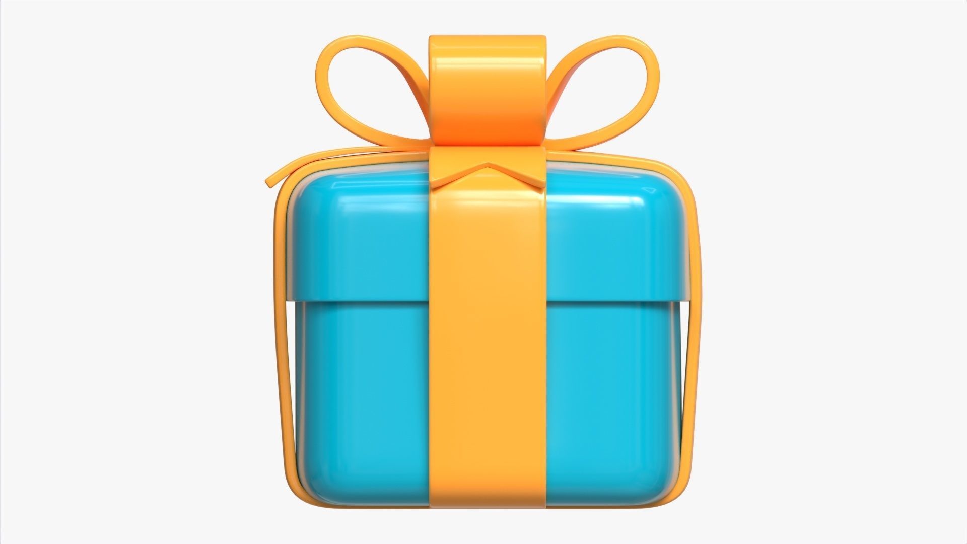 Gift Box with Ribbon Stylized 3D model_4