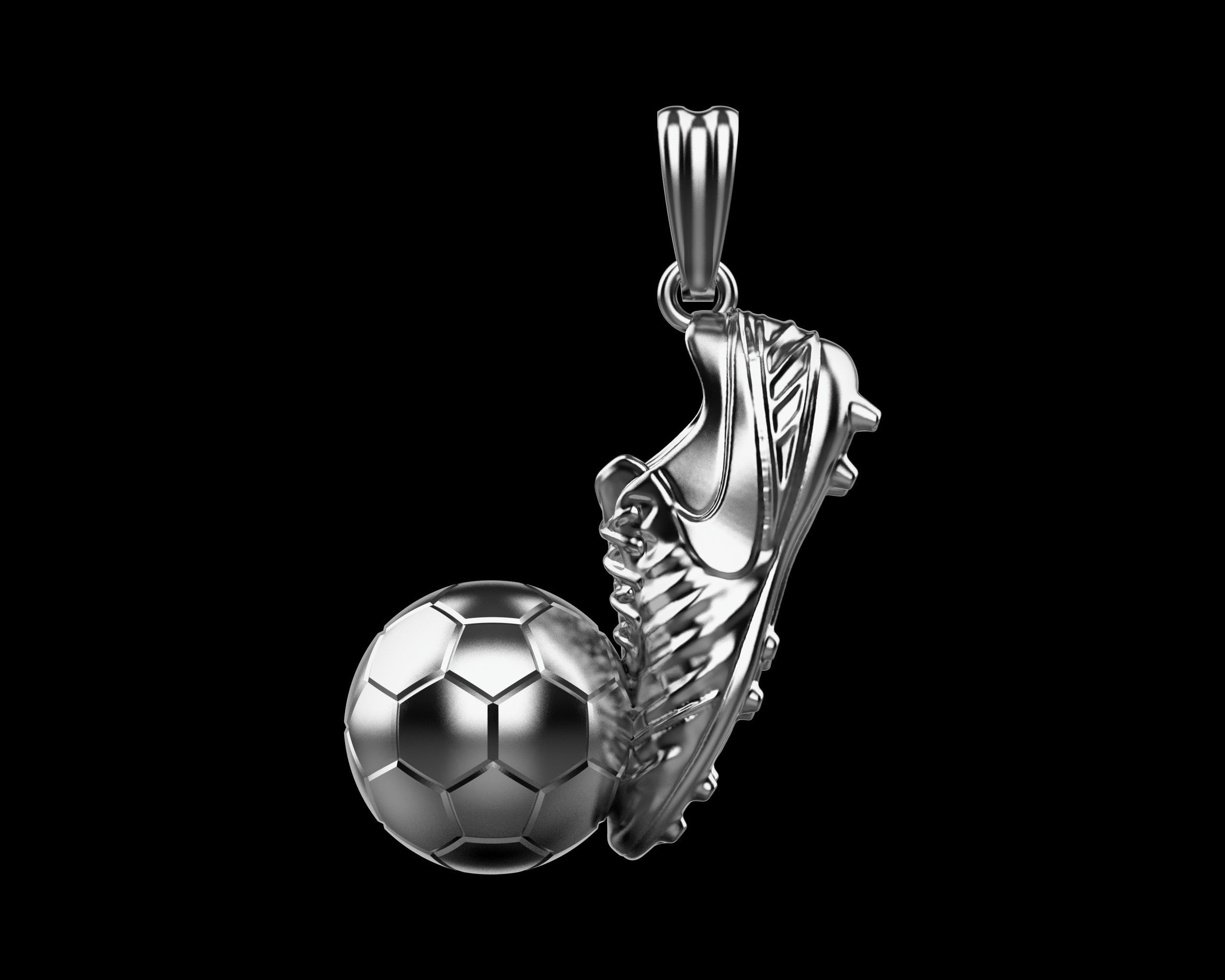 Football Boot and Ball Pendant N76 3D print model_19